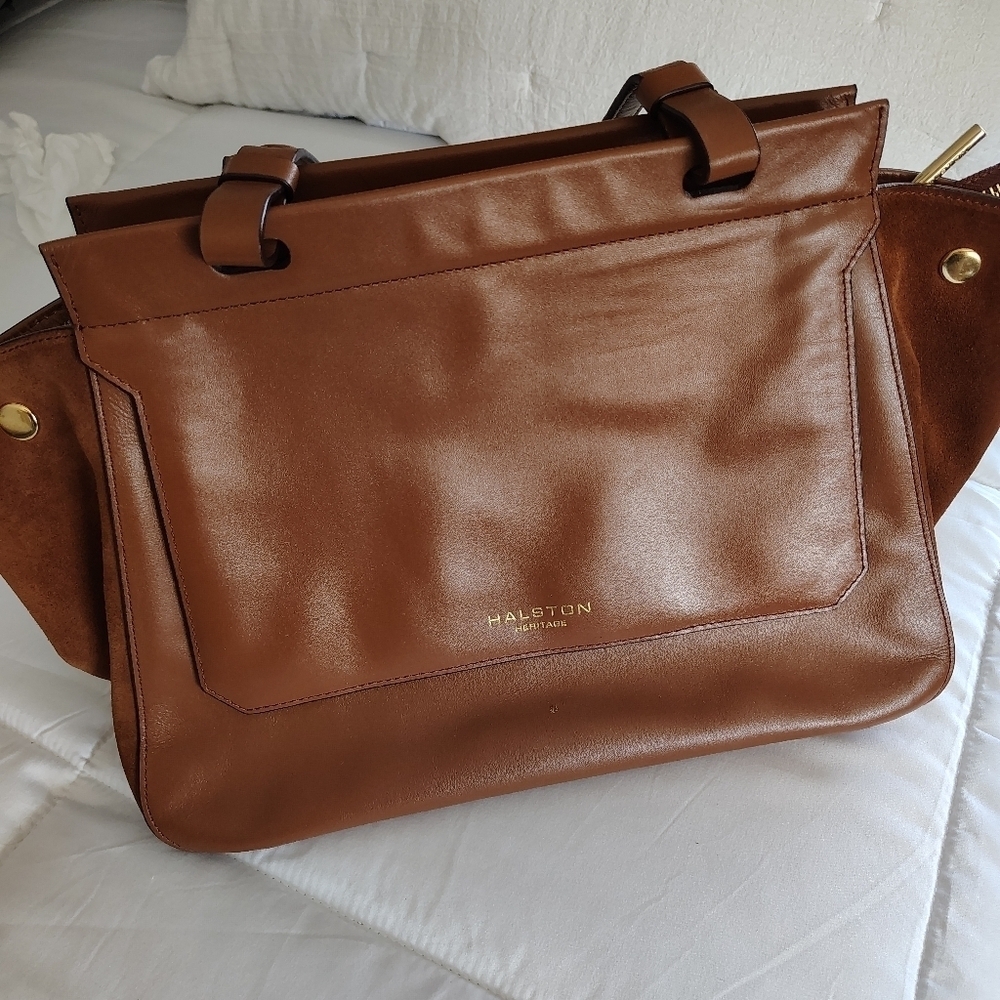 Halston Brown Heritage Shoulder Bag - Picture 2 of 14
